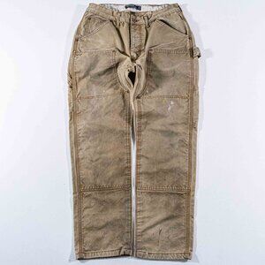 VTG Polo Ralph Lauren Double Knee Pants 30x27 Made in USA Canvas Workwear